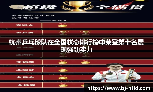 杭州乒乓球队在全国状态排行榜中荣登第十名展现强劲实力